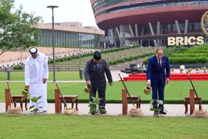Presiden Prabowo Tanam Pohon Banyan Bersama para Pemimpin BRICS